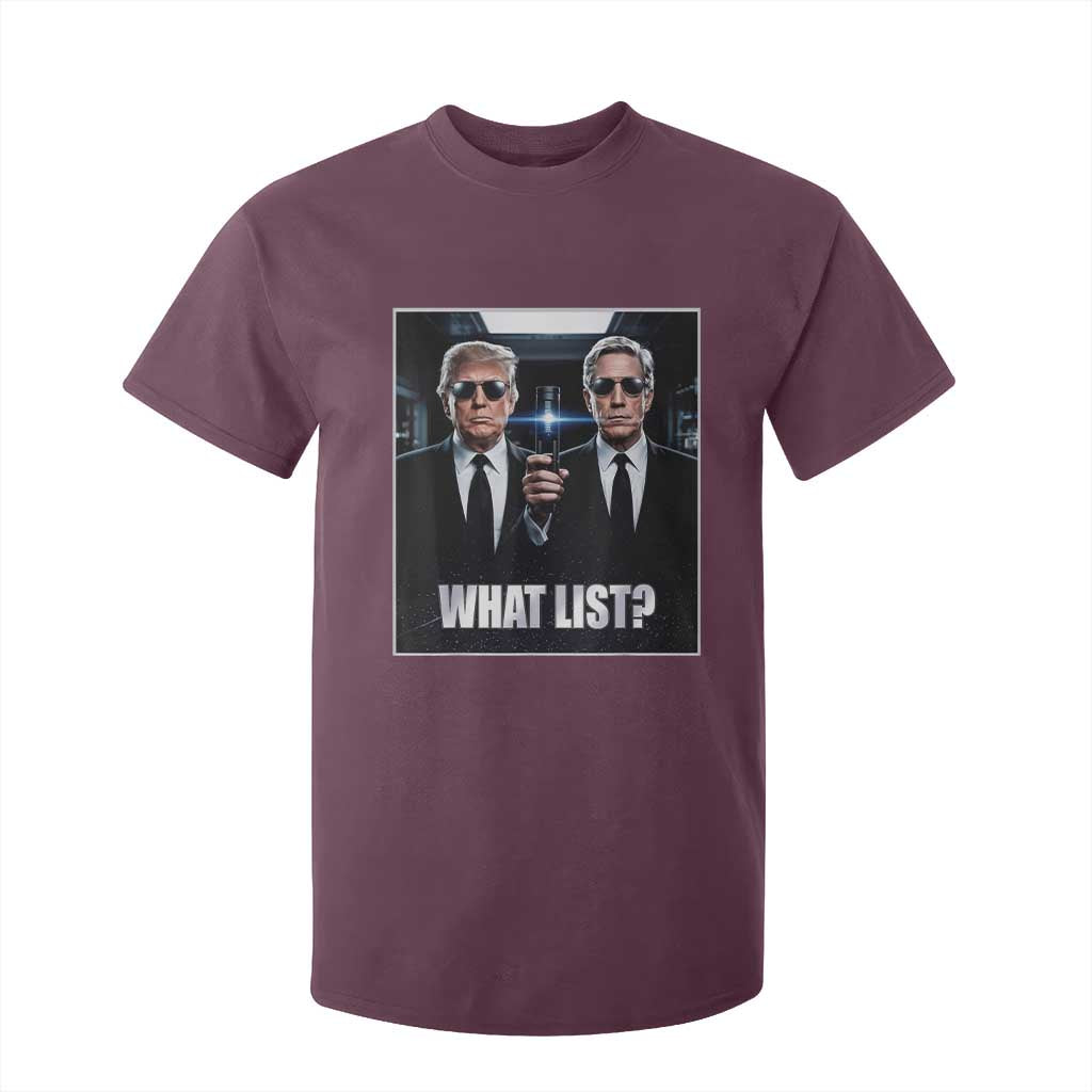 What List Dark Political Humor T Shirt For Kid Funny Political Conspiracy Parody TS02 Maroon Print Your Wear