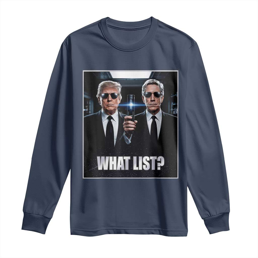 What List Dark Political Humor Long Sleeve Shirt Funny Political Conspiracy Parody TS02 Navy Print Your Wear