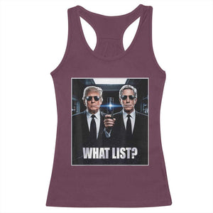 What List Dark Political Humor Racerback Tank Top Funny Political Conspiracy Parody TS02 Maroon Print Your Wear
