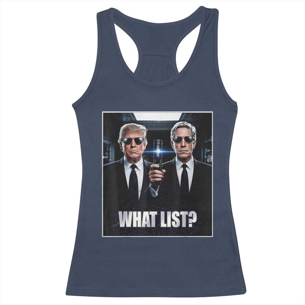 What List Dark Political Humor Racerback Tank Top Funny Political Conspiracy Parody TS02 Navy Print Your Wear