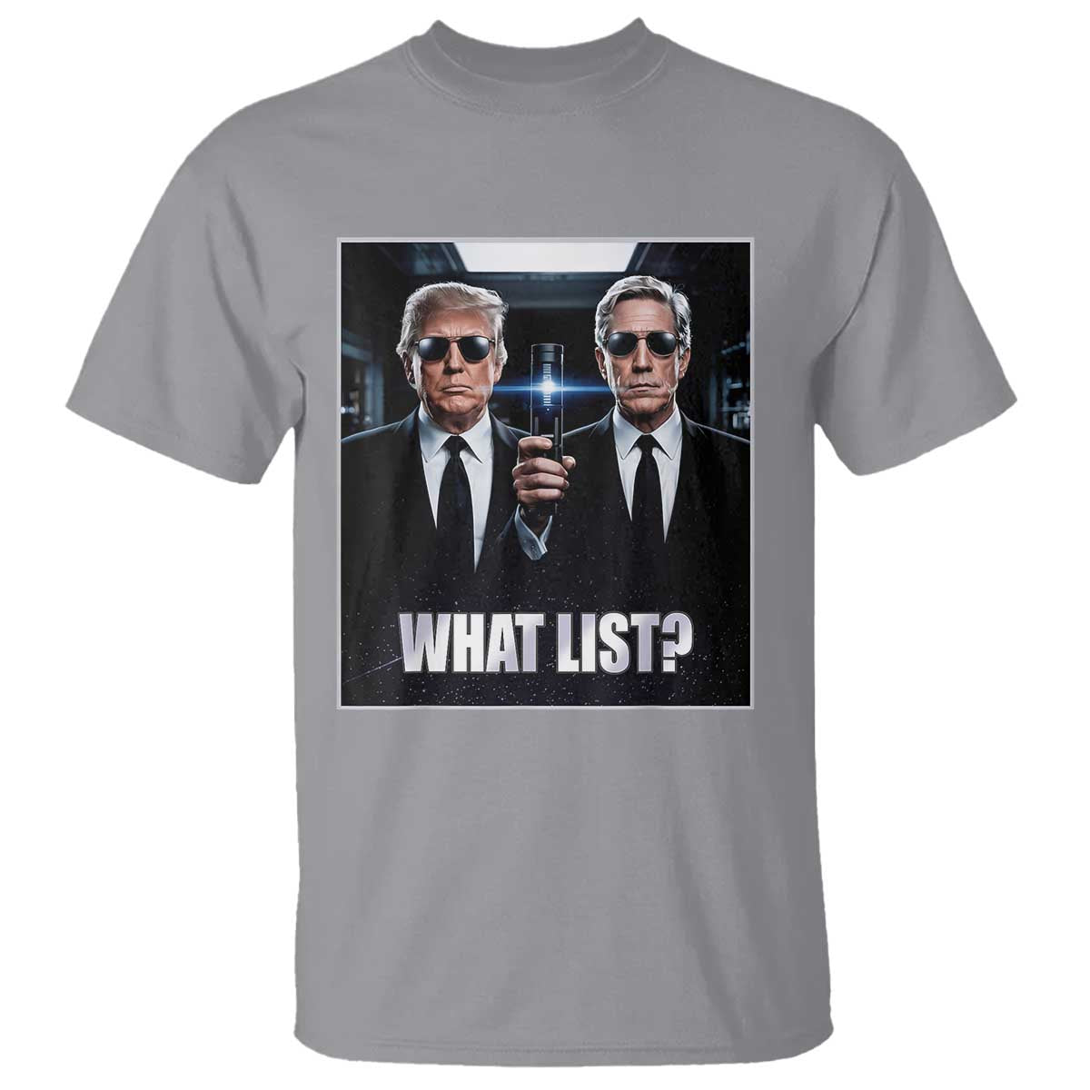 What List Dark Political Humor T Shirt Funny Political Conspiracy Parody TS02 Sport Gray Print Your Wear