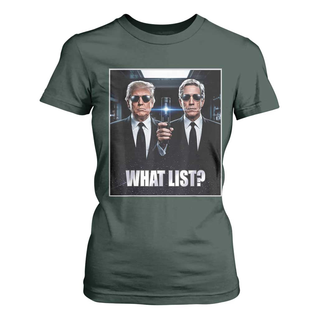 What List Dark Political Humor T Shirt For Women Funny Political Conspiracy Parody TS02 Dark Forest Green Print Your Wear