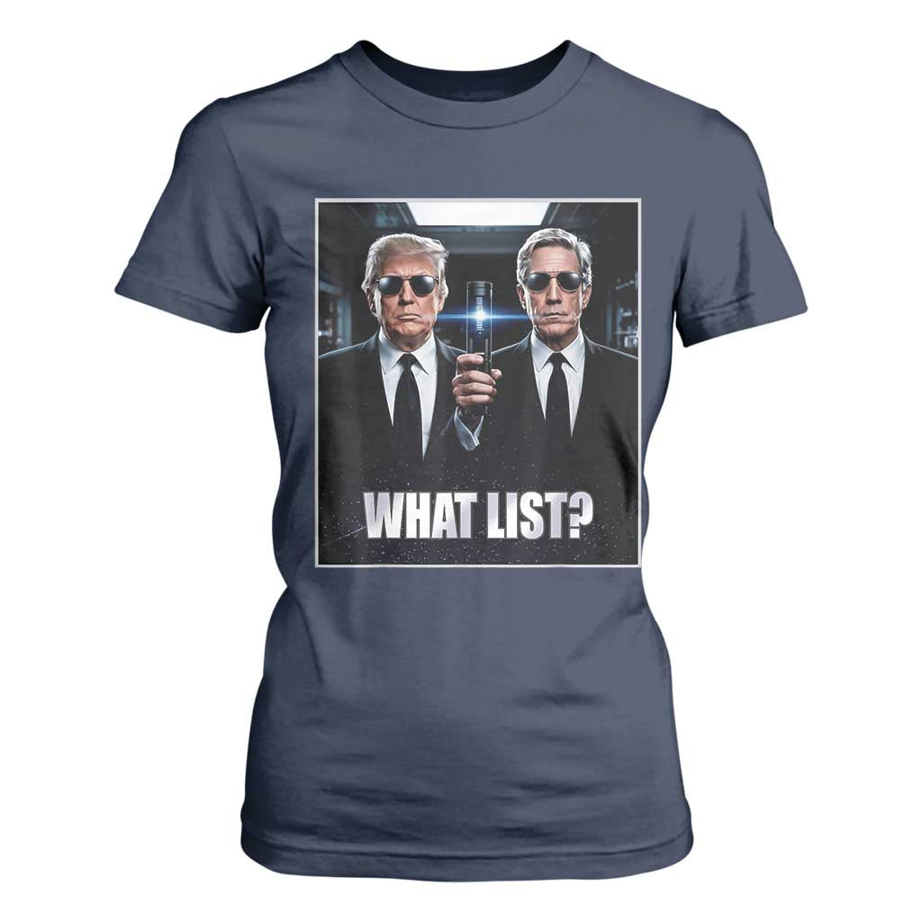 What List Dark Political Humor T Shirt For Women Funny Political Conspiracy Parody TS02 Navy Print Your Wear