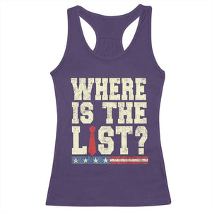 Where Is The List Racerback Tank Top Funny Political Conspiracy Parody TS02 Purple Print Your Wear