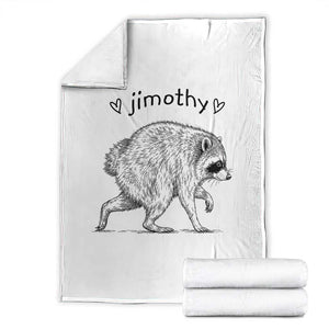 Cute Jimothy the Raccoon Hand Drawn Graphic Throw Blanket Seattle Trash Panda Lover Supporter
