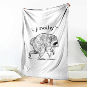 Cute Jimothy the Raccoon Hand Drawn Graphic Throw Blanket Seattle Trash Panda Lover Supporter