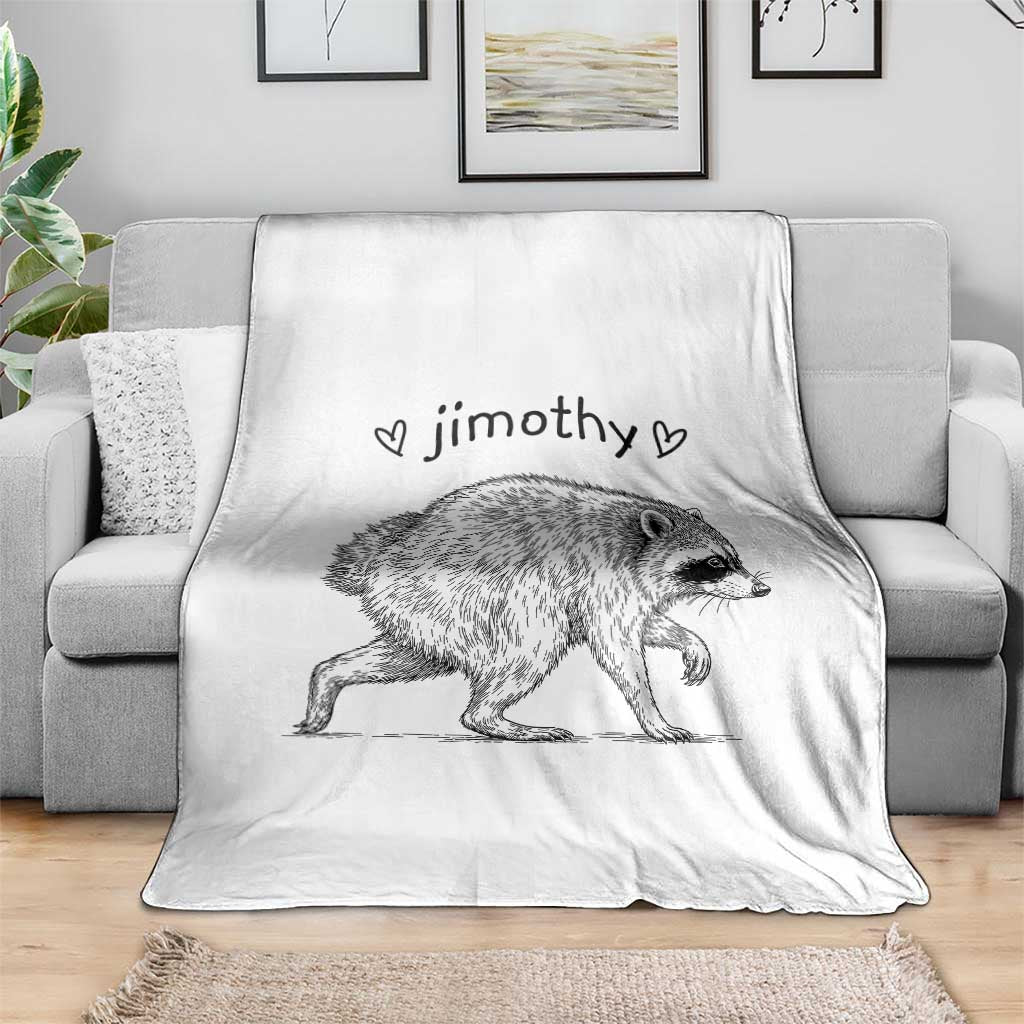 Cute Jimothy the Raccoon Hand Drawn Graphic Throw Blanket Seattle Trash Panda Lover Supporter