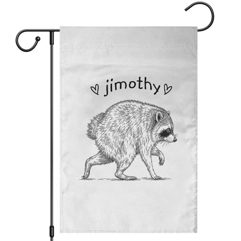 Cute Jimothy the Raccoon Hand Drawn Graphic Garden Flag Seattle Trash Panda Lover Supporter TS02 White Print Your Wear