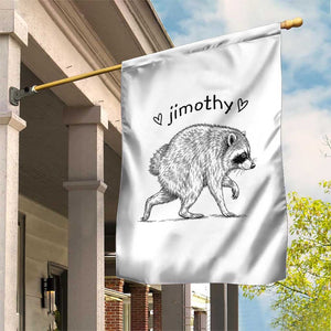 Cute Jimothy the Raccoon Hand Drawn Graphic Garden Flag Seattle Trash Panda Lover Supporter