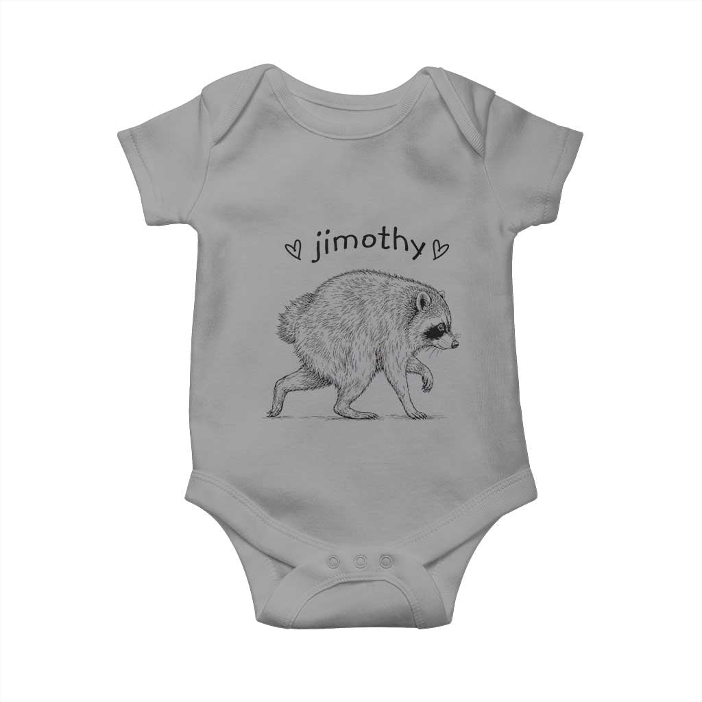 Cute Jimothy the Raccoon Hand Drawn Graphic Baby Onesie Seattle Trash Panda Lover Supporter TS02 Sport Gray Print Your Wear