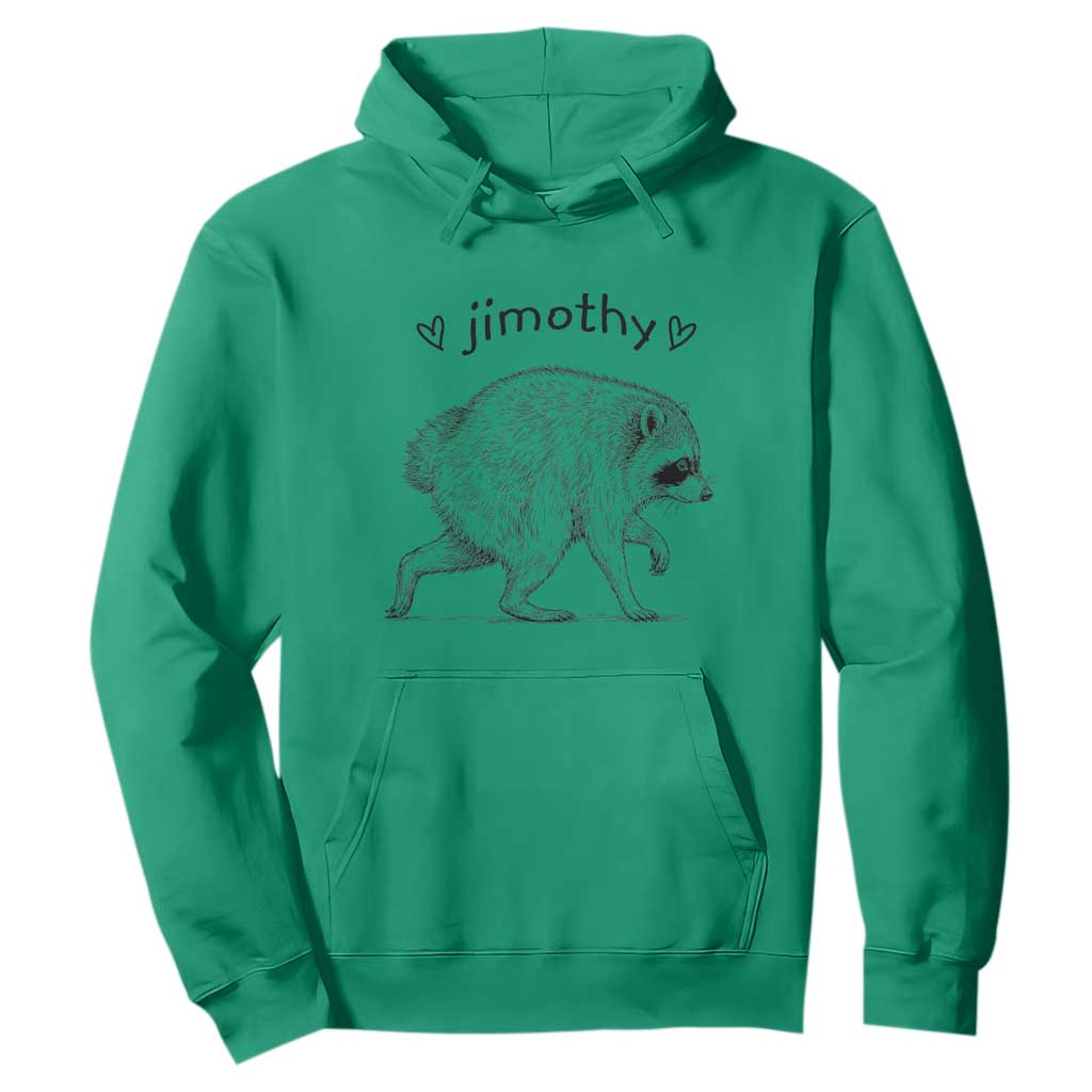 Cute Jimothy the Raccoon Hand Drawn Graphic Hoodie Seattle Trash Panda Lover Supporter TS02 Irish Green Print Your Wear