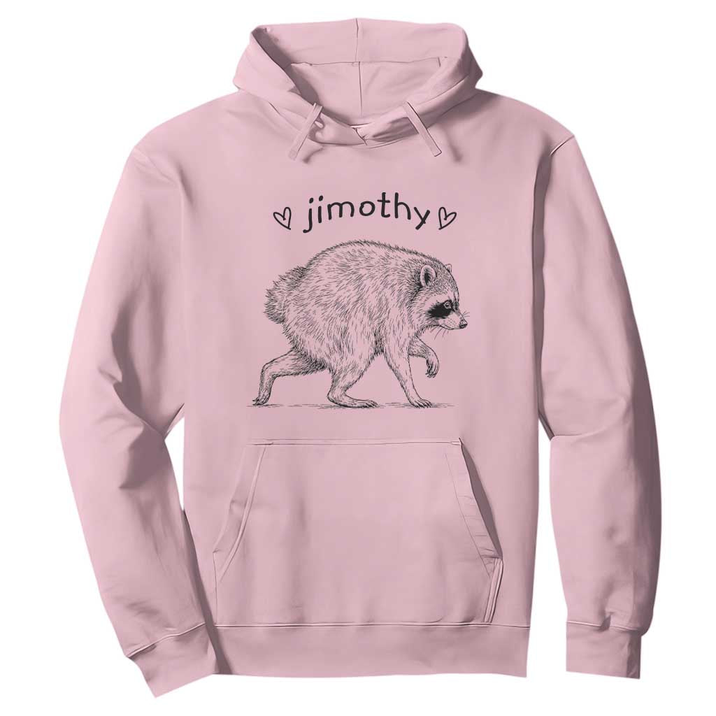 Cute Jimothy the Raccoon Hand Drawn Graphic Hoodie Seattle Trash Panda Lover Supporter TS02 Light Pink Print Your Wear