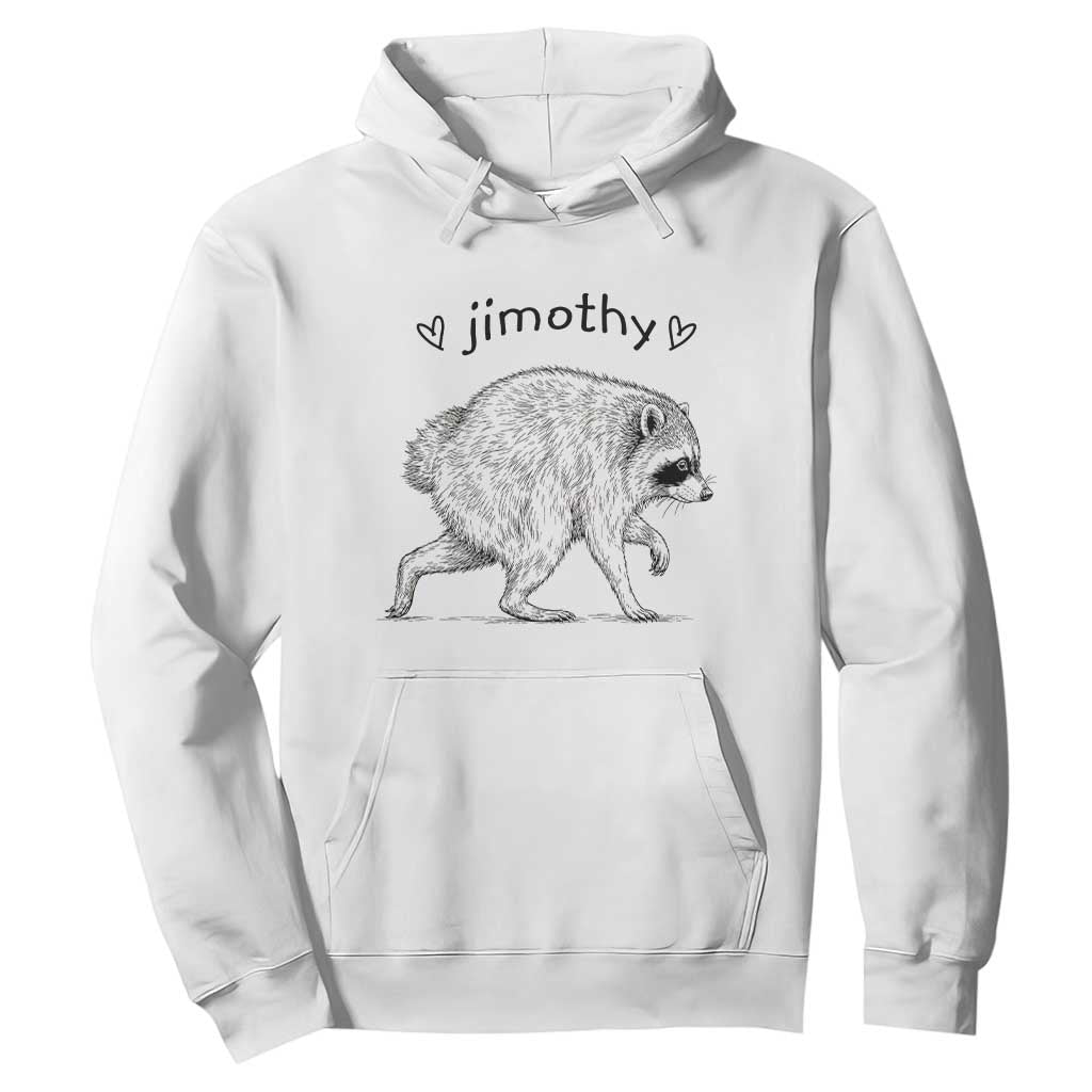 Cute Jimothy the Raccoon Hand Drawn Graphic Hoodie Seattle Trash Panda Lover Supporter TS02 White Print Your Wear