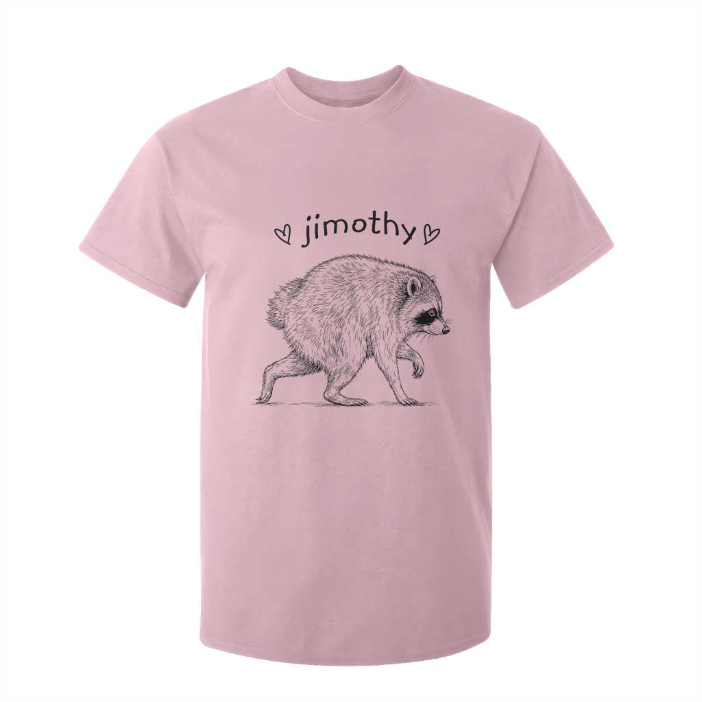 Cute Jimothy the Raccoon Hand Drawn Graphic T Shirt For Kid Seattle Trash Panda Lover Supporter TS02 Light Pink Print Your Wear