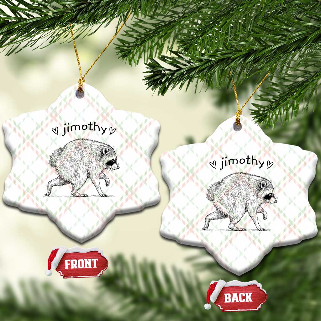 Cute Jimothy the Raccoon Hand Drawn Graphic Ceramic Ornament Seattle Trash Panda Lover Supporter