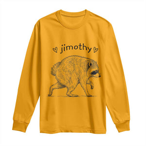 Cute Jimothy the Raccoon Hand Drawn Graphic Long Sleeve Shirt Seattle Trash Panda Lover Supporter TS02 Gold Print Your Wear
