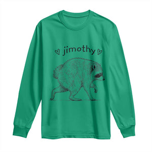 Cute Jimothy the Raccoon Hand Drawn Graphic Long Sleeve Shirt Seattle Trash Panda Lover Supporter TS02 Irish Green Print Your Wear