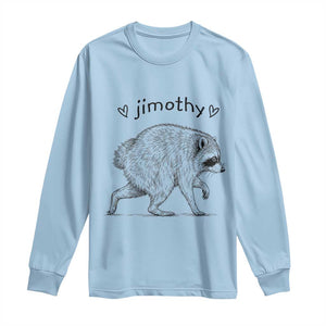 Cute Jimothy the Raccoon Hand Drawn Graphic Long Sleeve Shirt Seattle Trash Panda Lover Supporter TS02 Light Blue Print Your Wear