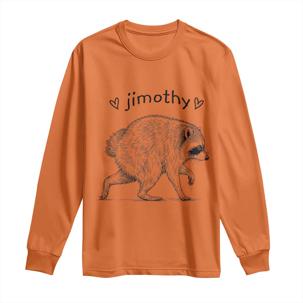 Cute Jimothy the Raccoon Hand Drawn Graphic Long Sleeve Shirt Seattle Trash Panda Lover Supporter TS02 Orange Print Your Wear
