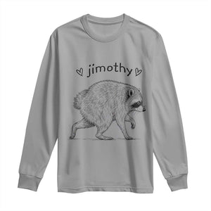 Cute Jimothy the Raccoon Hand Drawn Graphic Long Sleeve Shirt Seattle Trash Panda Lover Supporter TS02 Sport Gray Print Your Wear