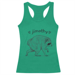 Cute Jimothy the Raccoon Hand Drawn Graphic Racerback Tank Top Seattle Trash Panda Lover Supporter TS02 Irish Green Print Your Wear