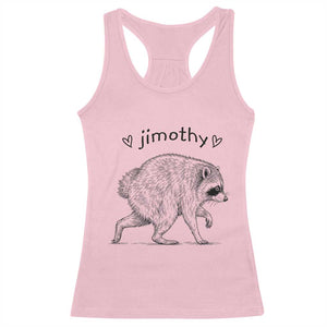 Cute Jimothy the Raccoon Hand Drawn Graphic Racerback Tank Top Seattle Trash Panda Lover Supporter TS02 Light Pink Print Your Wear