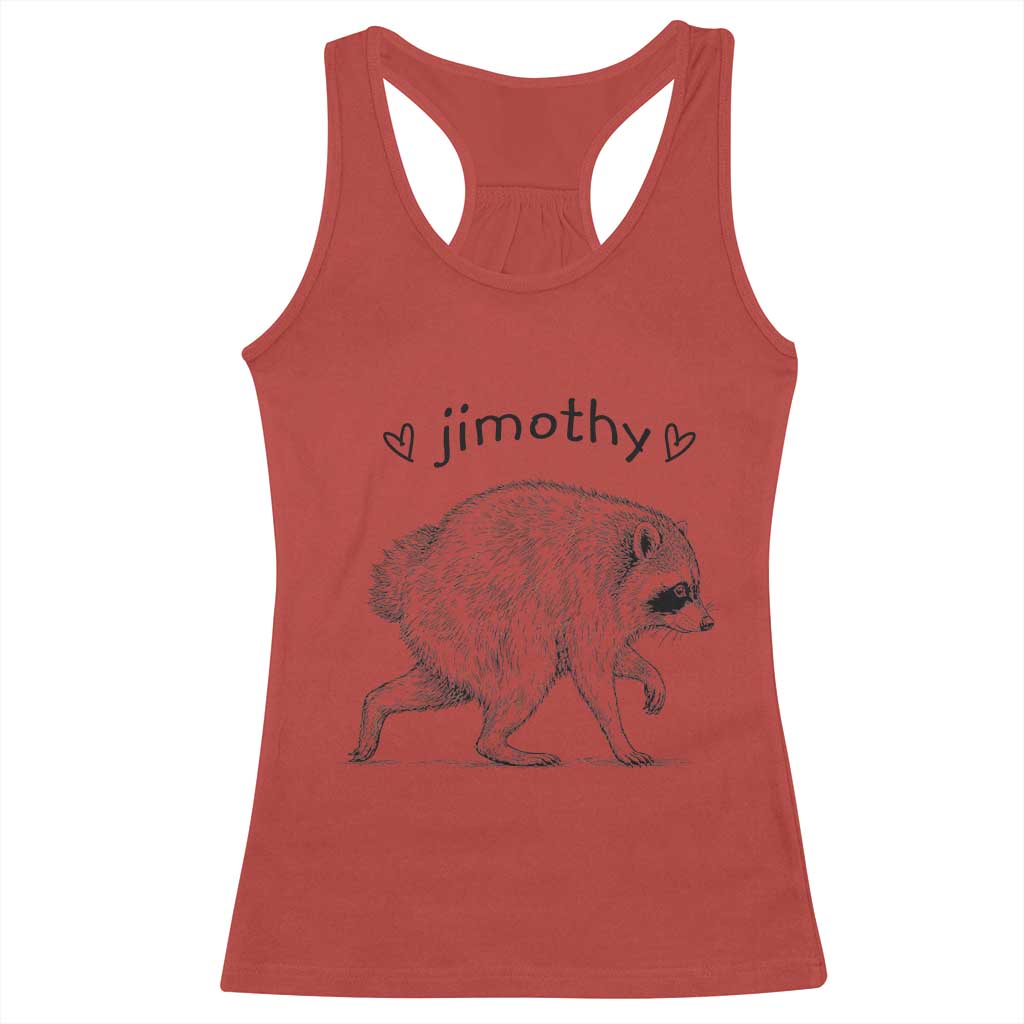 Cute Jimothy the Raccoon Hand Drawn Graphic Racerback Tank Top Seattle Trash Panda Lover Supporter TS02 Red Print Your Wear