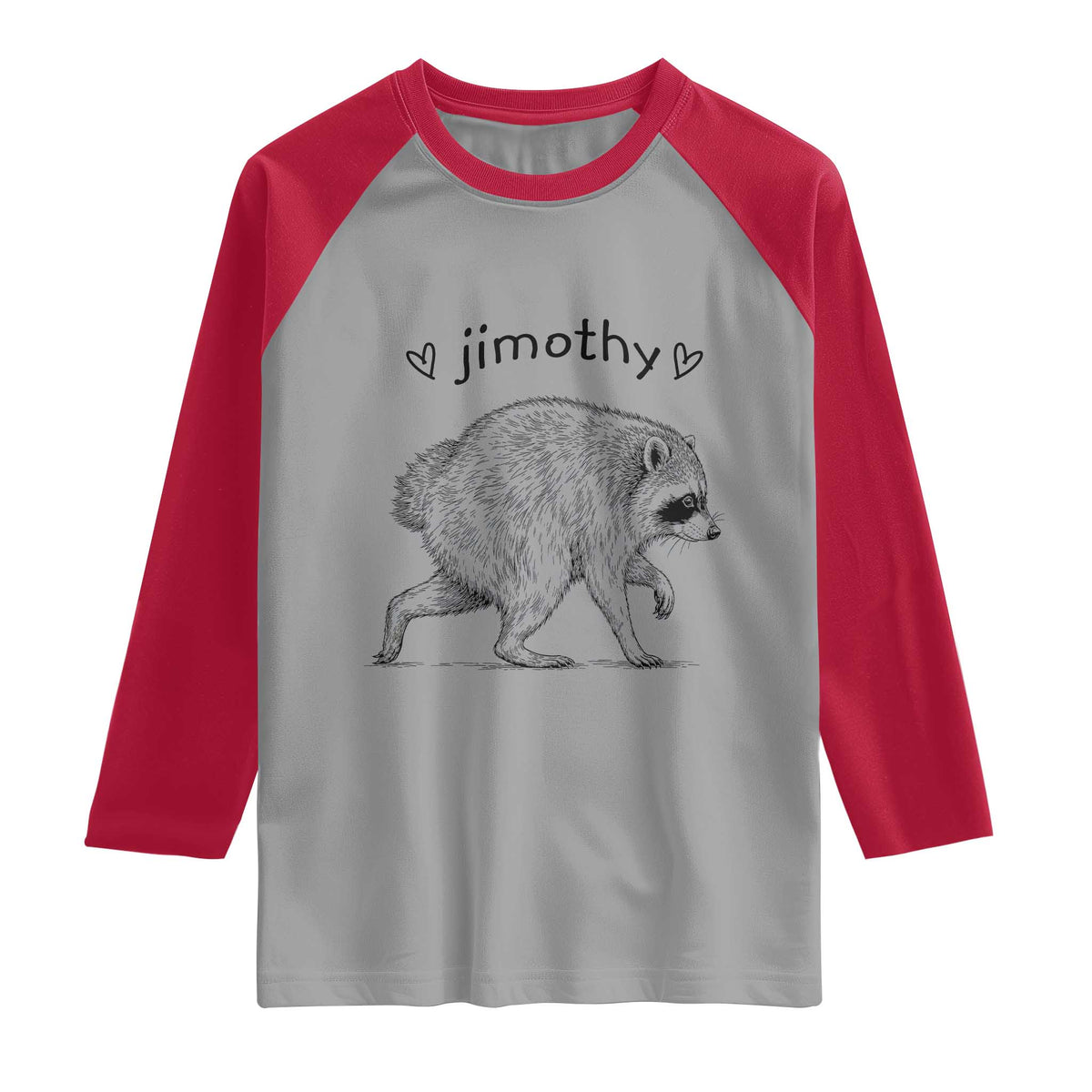 Cute Jimothy the Raccoon Hand Drawn Graphic Raglan Shirt Seattle Trash Panda Lover Supporter