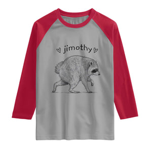 Cute Jimothy the Raccoon Hand Drawn Graphic Raglan Shirt Seattle Trash Panda Lover Supporter