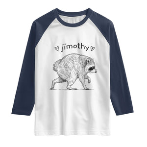 Cute Jimothy the Raccoon Hand Drawn Graphic Raglan Shirt Seattle Trash Panda Lover Supporter
