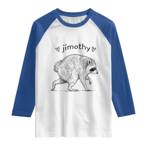 Cute Jimothy the Raccoon Hand Drawn Graphic Raglan Shirt Seattle Trash Panda Lover Supporter