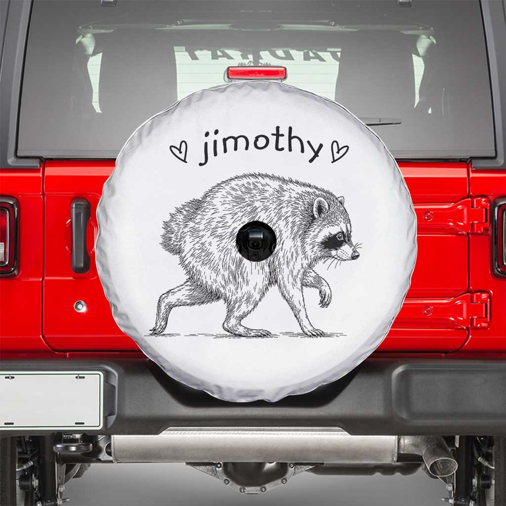 Cute Jimothy the Raccoon Hand Drawn Graphic Spare Tire Cover Seattle Trash Panda Lover Supporter