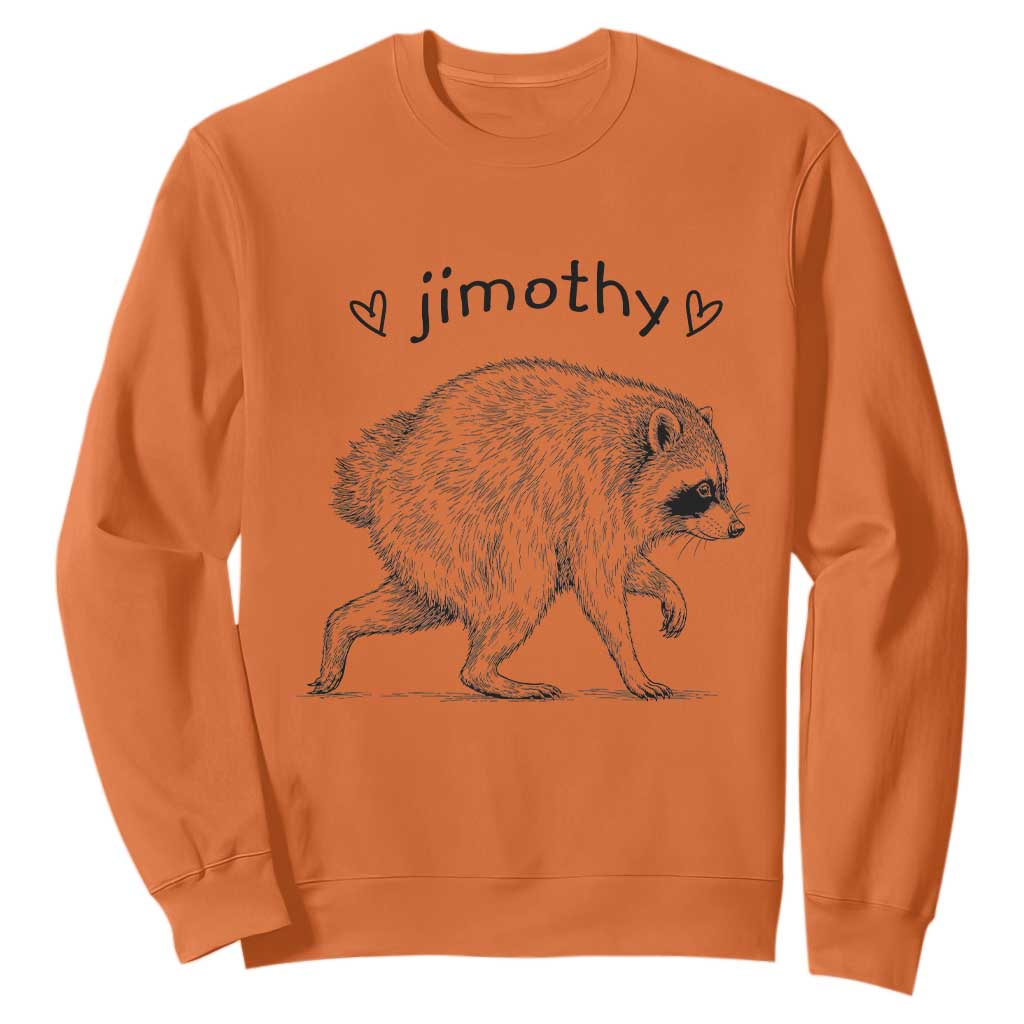 Cute Jimothy the Raccoon Hand Drawn Graphic Sweatshirt Seattle Trash Panda Lover Supporter TS02 Orange Print Your Wear