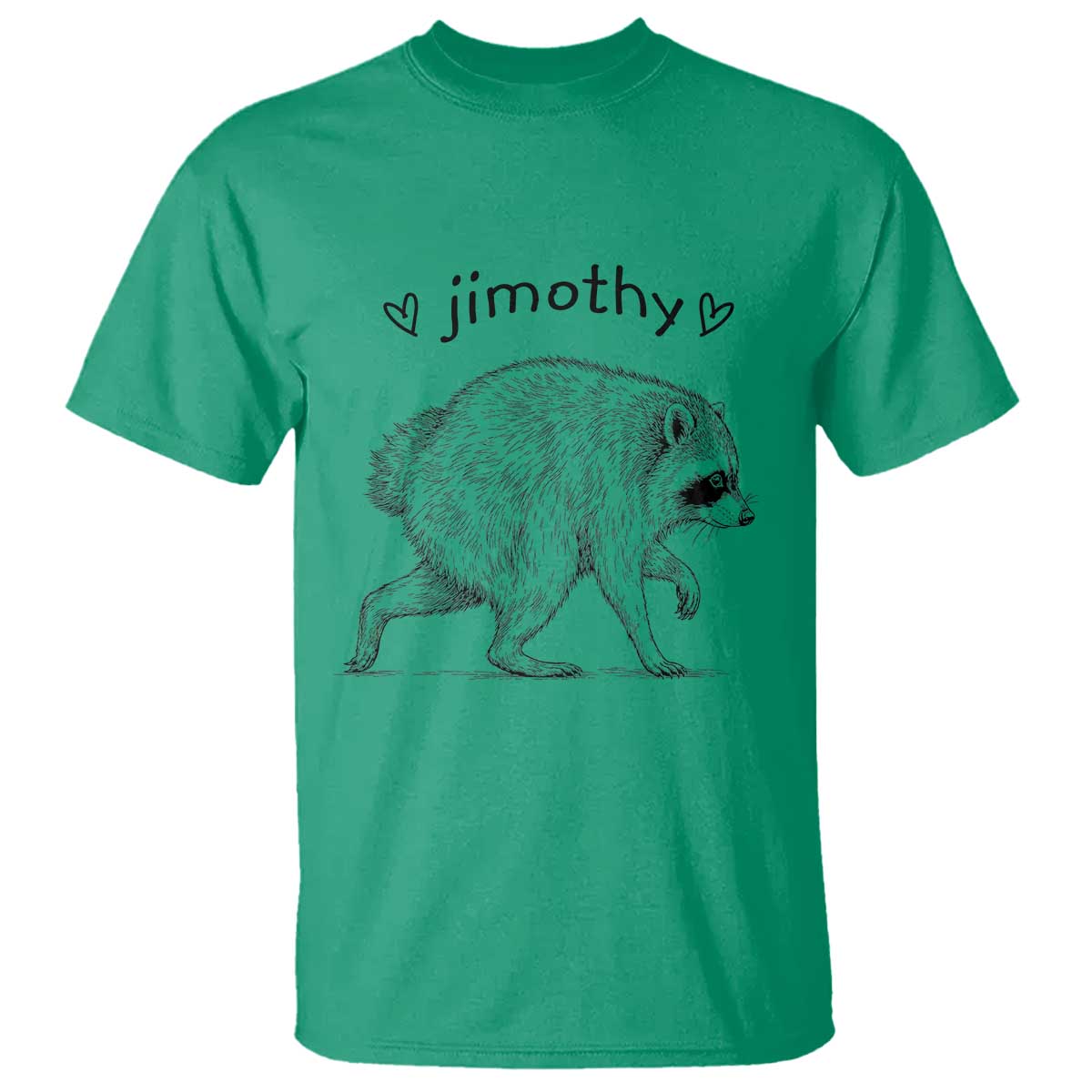 Cute Jimothy the Raccoon Hand Drawn Graphic T Shirt Seattle Trash Panda Lover Supporter TS02 Irish Green Print Your Wear