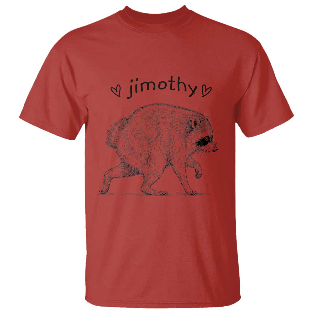 Cute Jimothy the Raccoon Hand Drawn Graphic T Shirt Seattle Trash Panda Lover Supporter TS02 Red Print Your Wear