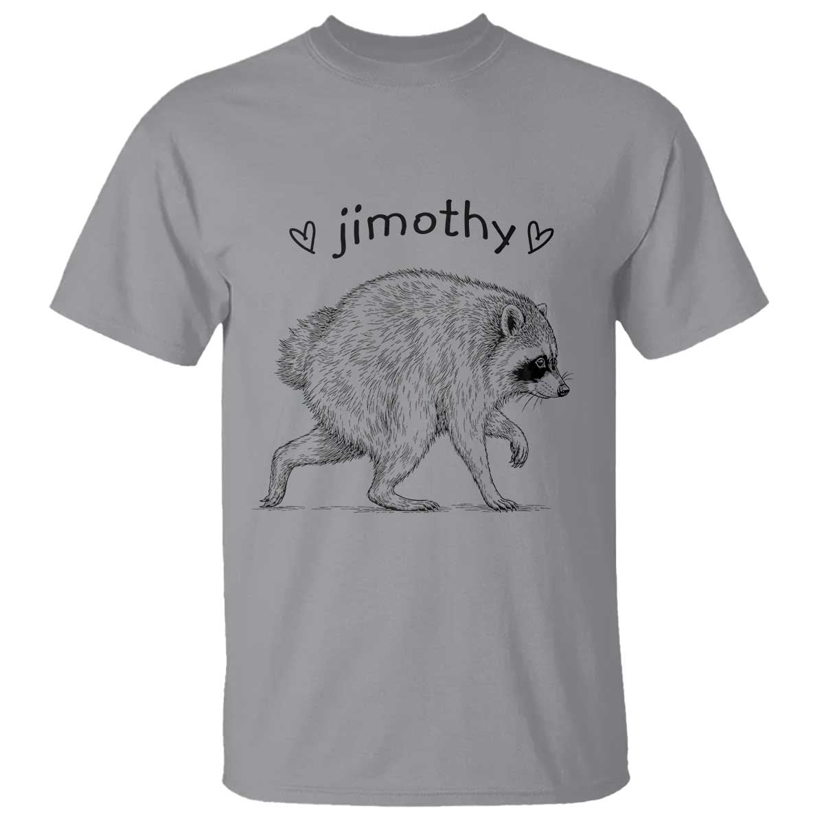 Cute Jimothy the Raccoon Hand Drawn Graphic T Shirt Seattle Trash Panda Lover Supporter TS02 Sport Gray Print Your Wear