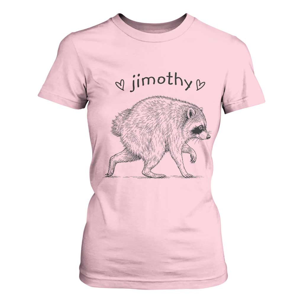 Cute Jimothy the Raccoon Hand Drawn Graphic T Shirt For Women Seattle Trash Panda Lover Supporter TS02 Light Pink Print Your Wear
