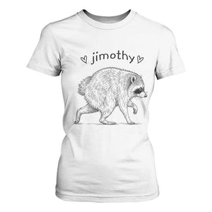 Cute Jimothy the Raccoon Hand Drawn Graphic T Shirt For Women Seattle Trash Panda Lover Supporter TS02 White Print Your Wear