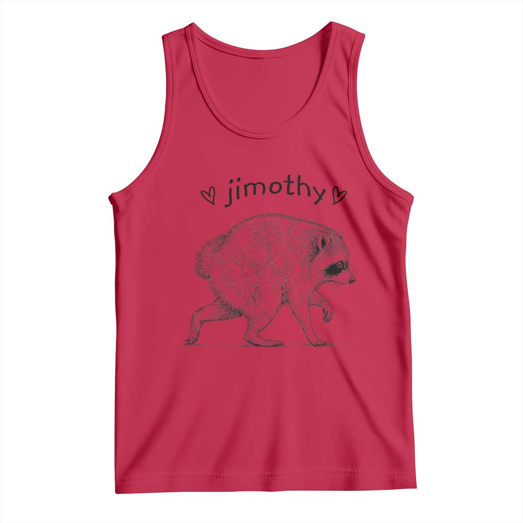 Cute Jimothy the Raccoon Hand Drawn Graphic Tank Top Seattle Trash Panda Lover Supporter