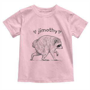Cute Jimothy the Raccoon Hand Drawn Graphic Toddler T Shirt Seattle Trash Panda Lover Supporter TS02 Light Pink Print Your Wear