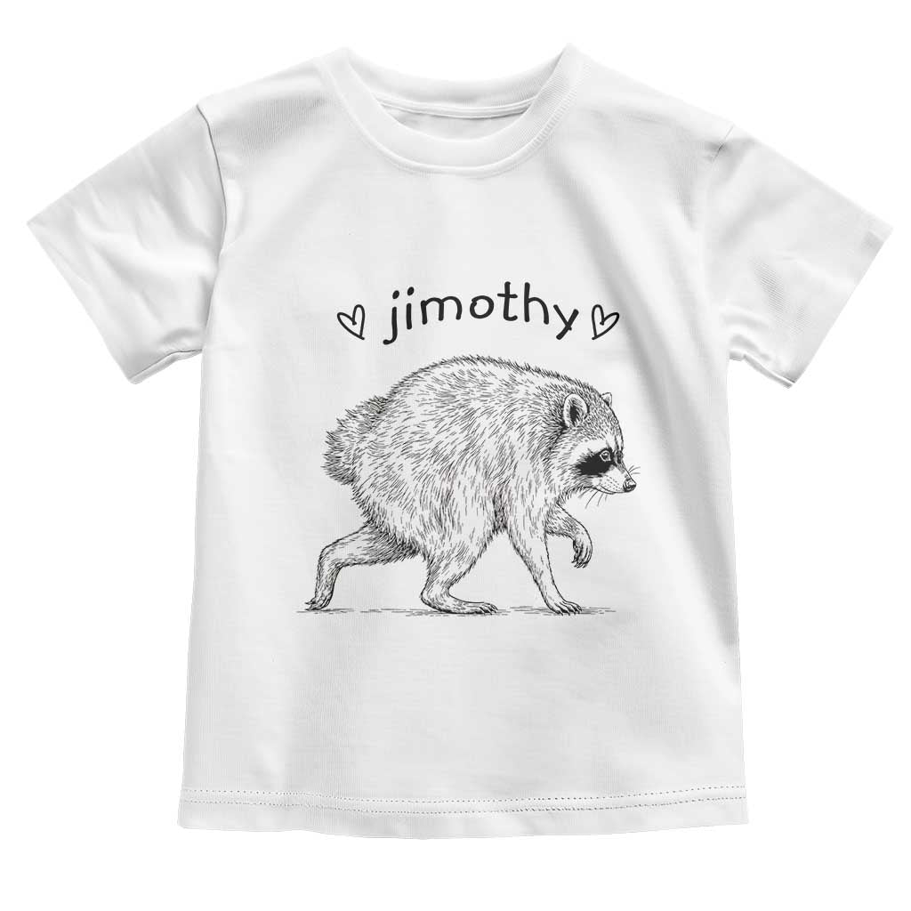 Cute Jimothy the Raccoon Hand Drawn Graphic Toddler T Shirt Seattle Trash Panda Lover Supporter TS02 White Print Your Wear