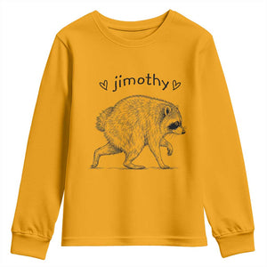Cute Jimothy the Raccoon Hand Drawn Graphic Youth Sweatshirt Seattle Trash Panda Lover Supporter TS02 Gold Print Your Wear