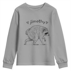 Cute Jimothy the Raccoon Hand Drawn Graphic Youth Sweatshirt Seattle Trash Panda Lover Supporter TS02 Sport Gray Print Your Wear