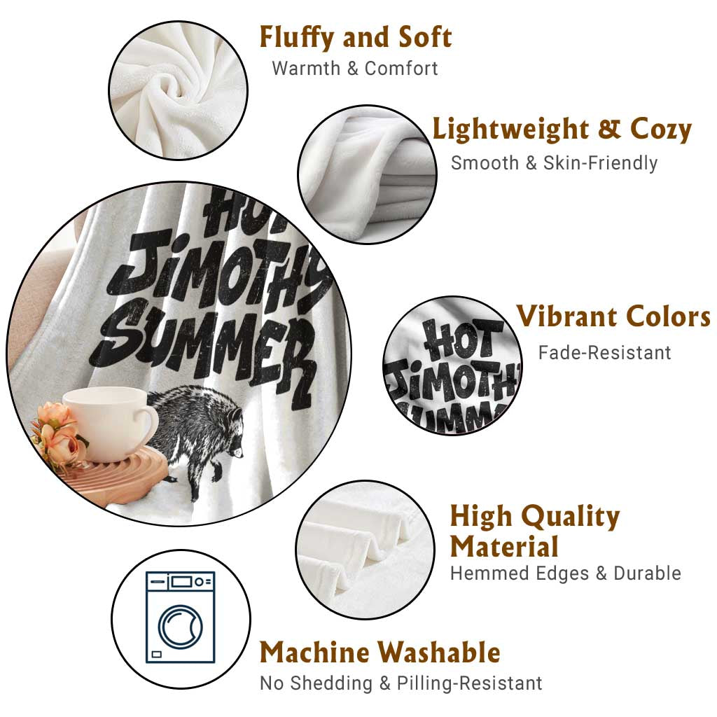 Hot Jimothy Summer Funny Viral Seattle Raccoon Graphic Throw Blanket Viral Trash Panda Meme