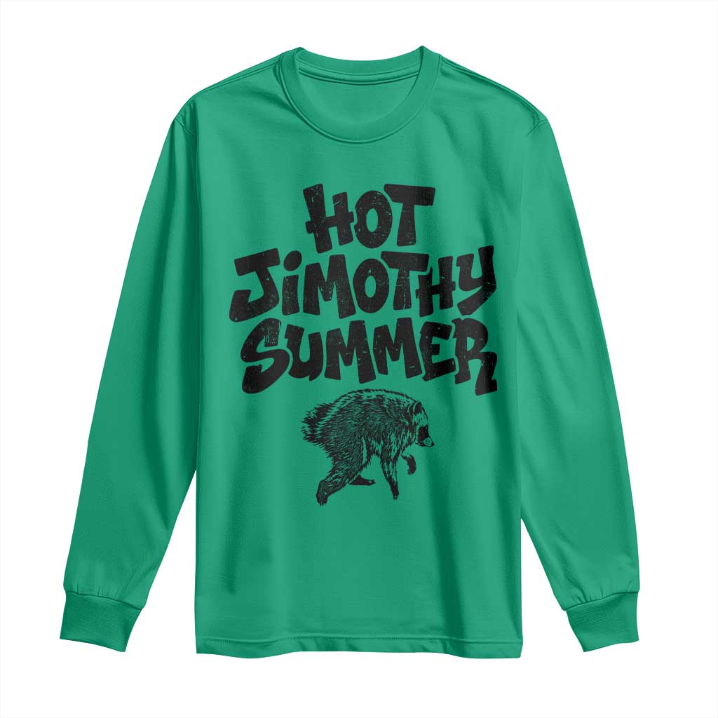 Hot Jimothy Summer Funny Viral Seattle Raccoon Graphic Long Sleeve Shirt Viral Trash Panda Meme TS02 Irish Green Print Your Wear