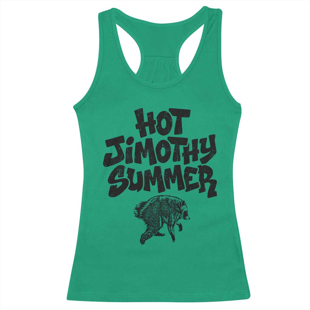 Hot Jimothy Summer Funny Viral Seattle Raccoon Graphic Racerback Tank Top Viral Trash Panda Meme TS02 Irish Green Print Your Wear