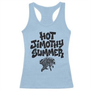 Hot Jimothy Summer Funny Viral Seattle Raccoon Graphic Racerback Tank Top Viral Trash Panda Meme TS02 Light Blue Print Your Wear