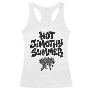 Hot Jimothy Summer Funny Viral Seattle Raccoon Graphic Racerback Tank Top Viral Trash Panda Meme TS02 White Print Your Wear
