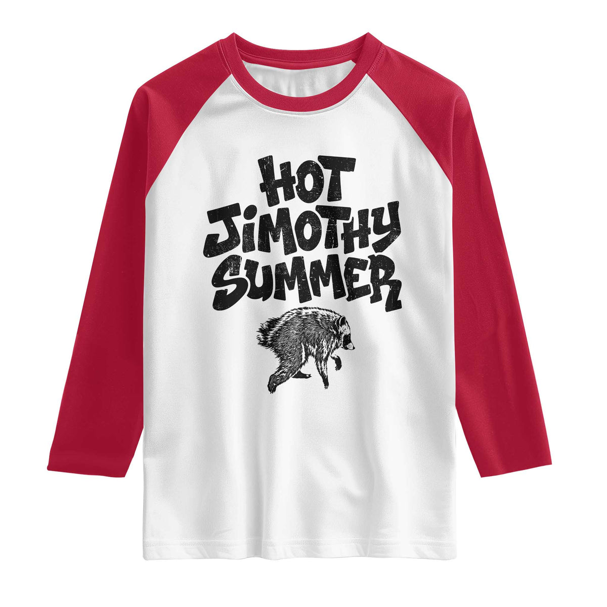Hot Jimothy Summer Funny Viral Seattle Raccoon Graphic Raglan Shirt Viral Trash Panda Meme