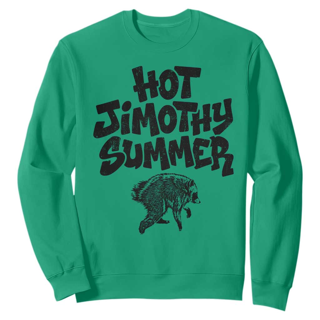 Hot Jimothy Summer Funny Viral Seattle Raccoon Graphic Sweatshirt Viral Trash Panda Meme TS02 Irish Green Print Your Wear